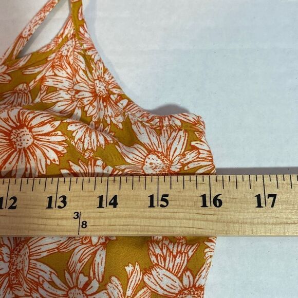 Wild Fable Yellow and Orange Floral Rayon Spaghetti Strap Sundress Size Small, R - Picture 8 of 13